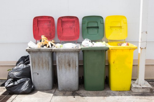 Scheduled waste collection at a construction site