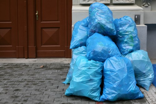 Various types of construction waste materials