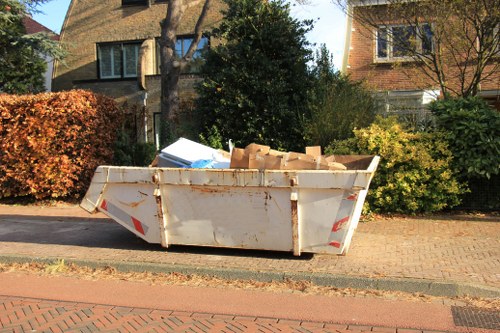 Builders skip at a construction site